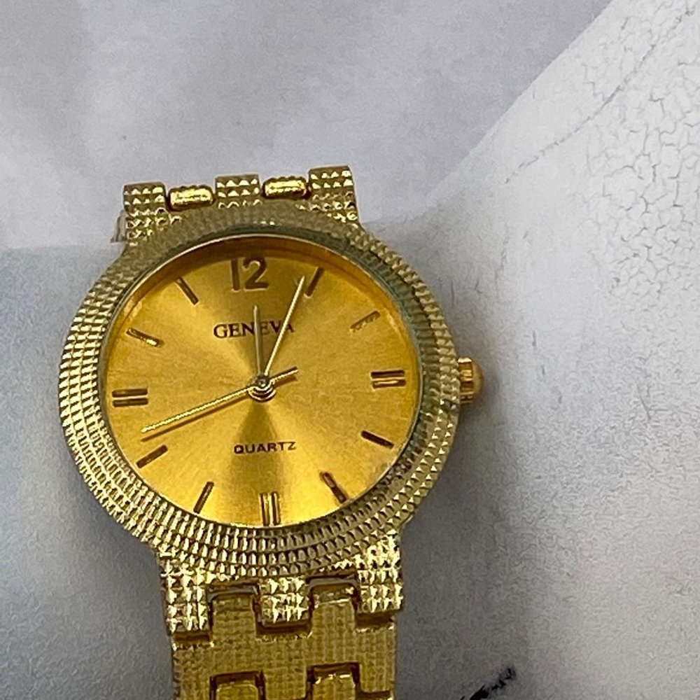 Watch Geneva Quartz Analog Gold Toned Bracelet With Fold Over Clasp
